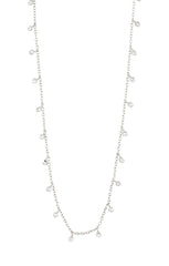 PILGRIM MAJA CRYSTAL DROPS NECKLACE IN SILVER