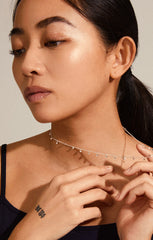 PILGRIM MAJA CRYSTAL DROPS NECKLACE IN SILVER