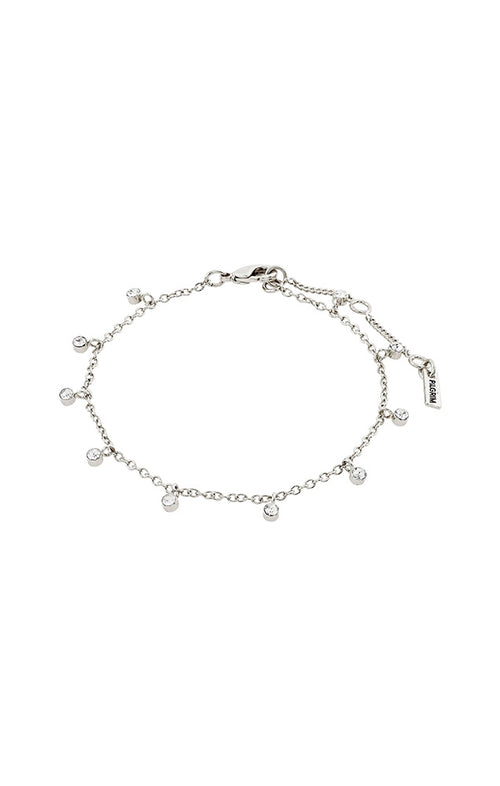 PILGRIM MAJA CRYSTAL DROPS BRACELET IN SILVER