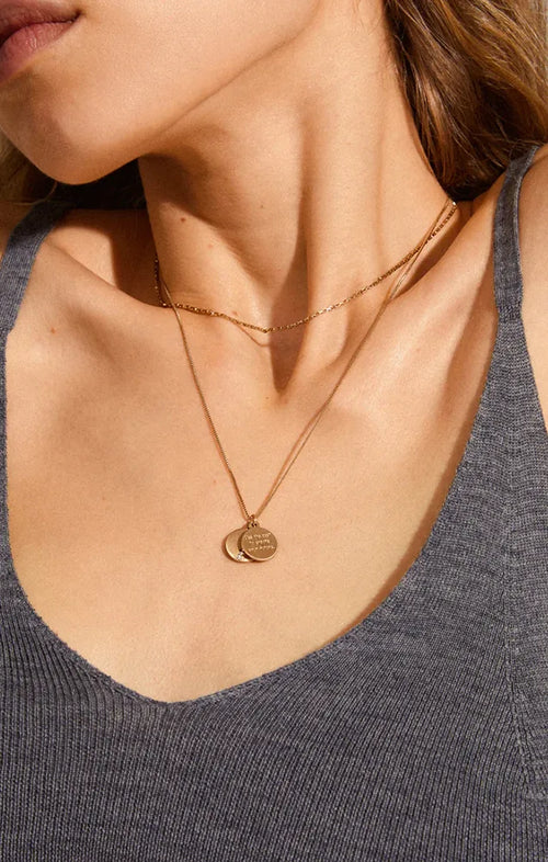 PILGRIM CASEY COIN PENDANT 2-IN-1 NECKLACE IN GOLD