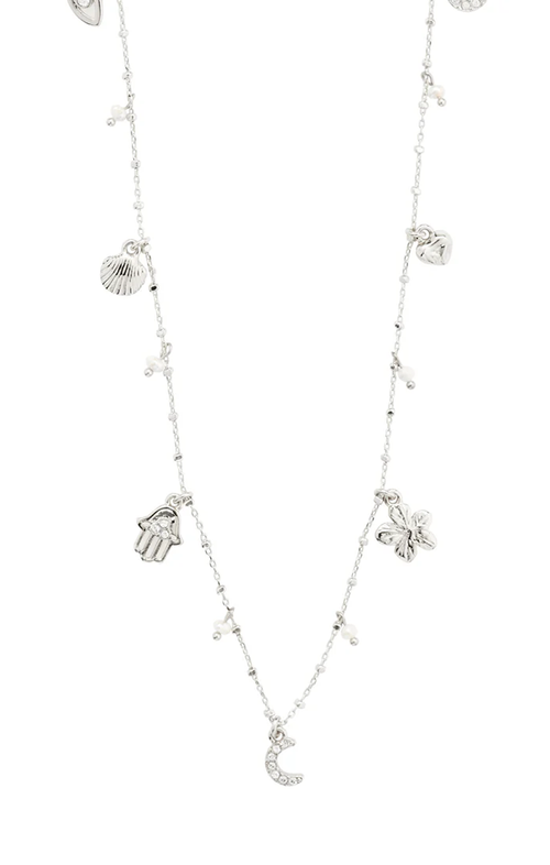PILGRIM PRUCENCE RECYCLED CHARMS NECKLACE IN SILVER