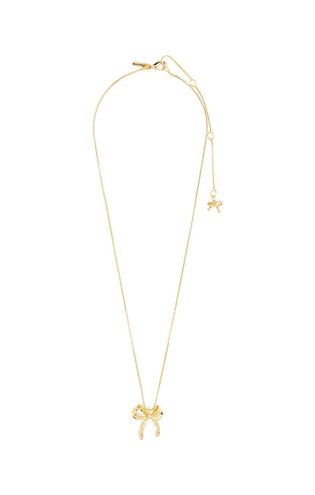 PILGRIM CASSIAN RECYCLED BOW PENDANT NECKLACE IN GOLD