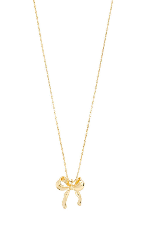 PILGRIM CASSIAN RECYCLED BOW PENDANT NECKLACE IN GOLD