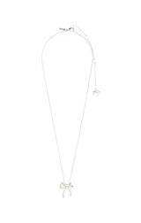 PILGRIM CASSIAN RECYCLED BOW PENDANT NECKLACE IN SILVER