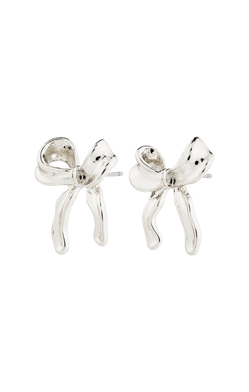 PILGRIM CASSIAN RECYCLED BOW EARRINGS IN SILVER