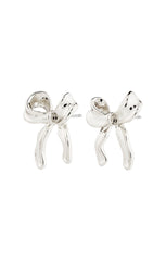 PILGRIM CASSIAN RECYCLED BOW EARRINGS IN SILVER