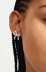PILGRIM CASSIAN RECYCLED BOW EARRINGS IN SILVER