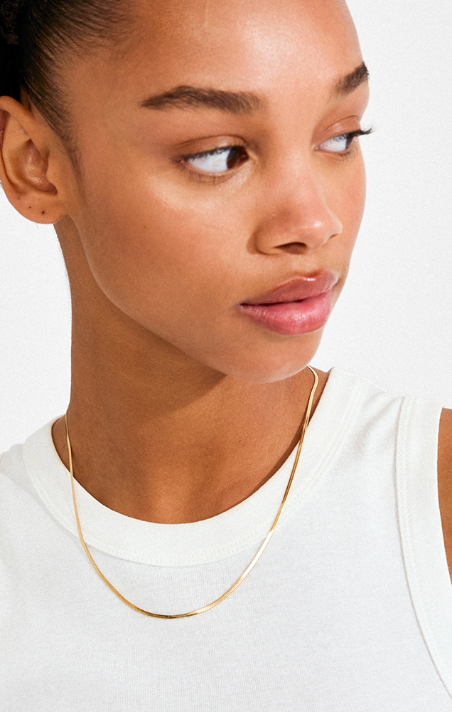 NIKITA RECYCLED HERRINGBONE CHAIN NECKLACE