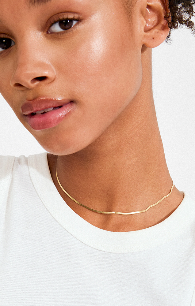 NIKITA RECYCLED HERRINGBONE CHAIN NECKLACE