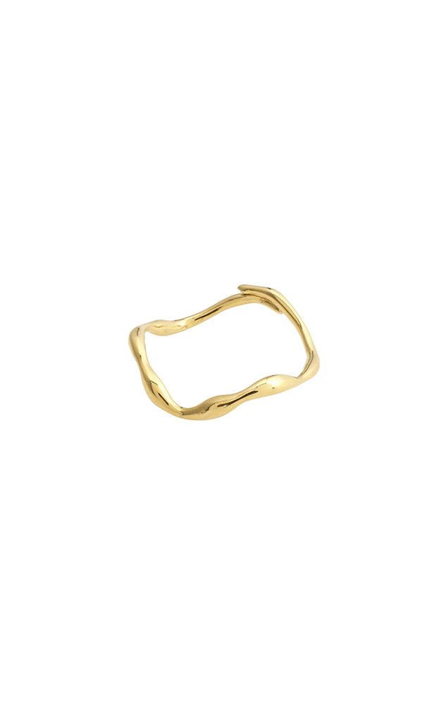 PILGRIM LULU RECYCLED ORGANIC SHAPED STACK RING IN GOLD