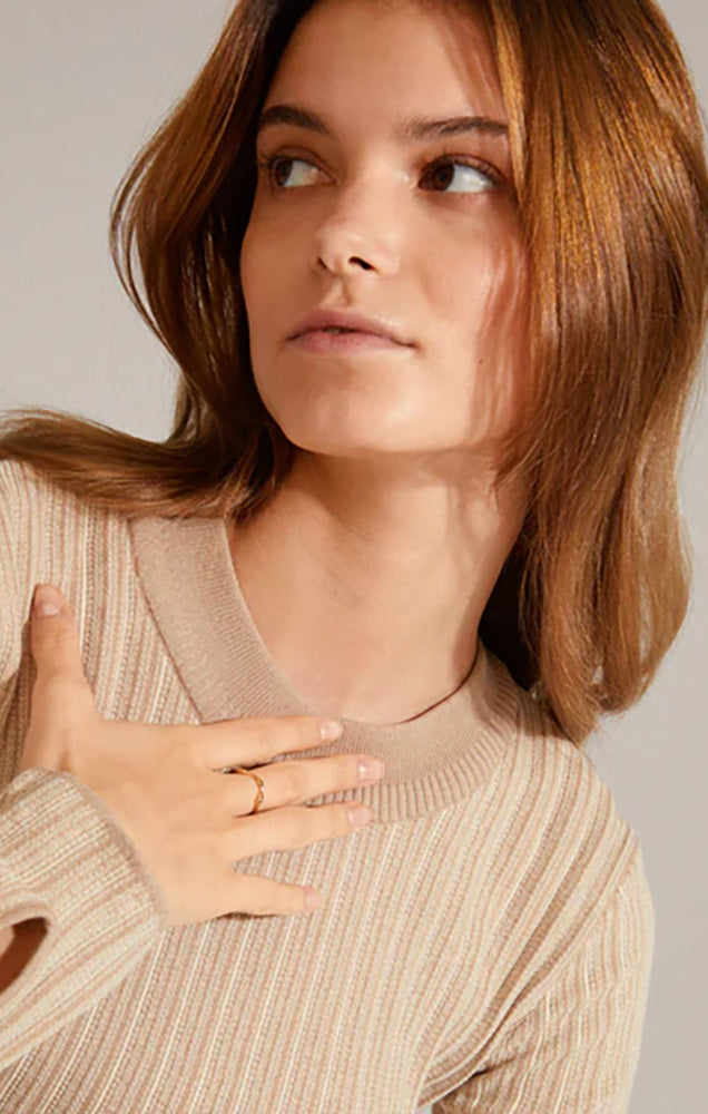 PILGRIM LULU RECYCLED ORGANIC SHAPED STACK RING IN GOLD