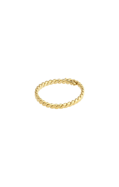 PILGRIM RECYCLED ROPE STACK RING IN GOLD