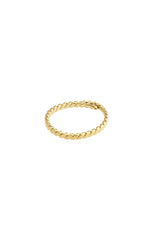 PILGRIM RECYCLED ROPE STACK RING IN GOLD