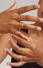 PILGRIM LULU RECYCLED CHAIN STACK RING IN GOLD