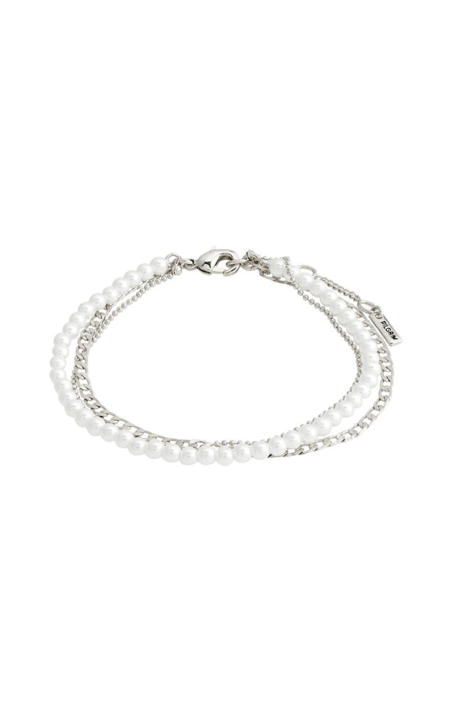 PILGRIM BAKER LAYERED BRACELET IN SILVER