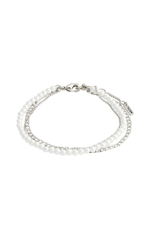 PILGRIM BAKER LAYERED BRACELET IN SILVER