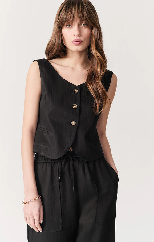 DÈLUC MAXIAL VEST TOP IN BLACK