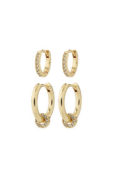 PILGRIM SCOTTIE RECYCLED EARRINGS 2-IN-1 SET IN GOLD