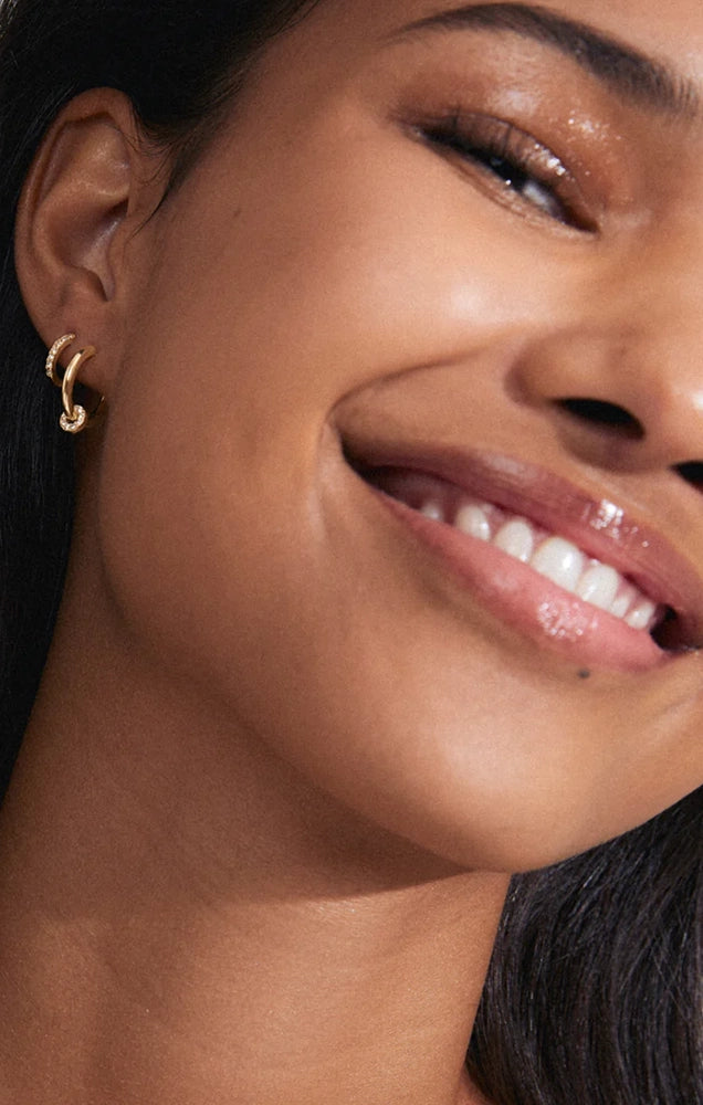 PILGRIM SCOTTIE RECYCLED EARRINGS 2-IN-1 SET IN GOLD