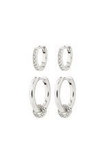 PILGRIM SCOTTIE RECYCLED EARRINGS 2-IN-1 SET IN SILVER