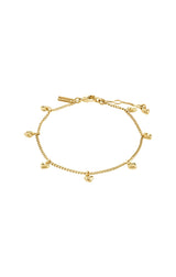 ALAIA RECYCLED HEART PENDANTS BRACELET IN GOLD