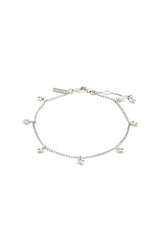 ALAIA RECYCLED HEART PENDANTS BRACELET IN SILVER