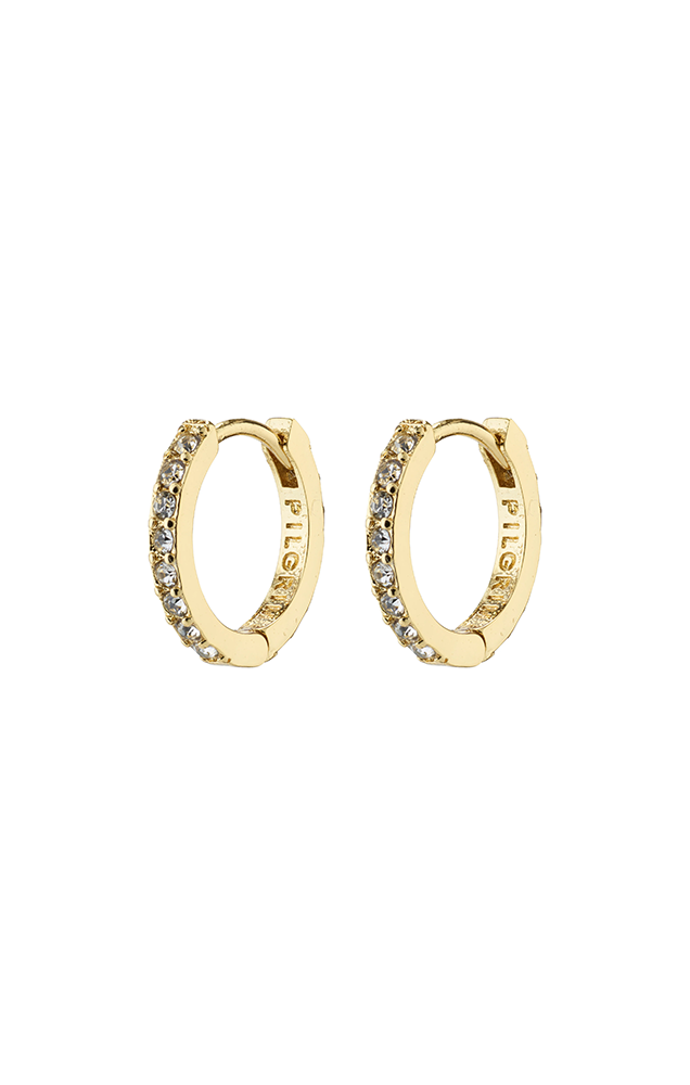 EBNA SMALL CRYSTAL HOOPS 13MM IN GOLD