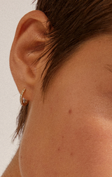 EBNA SMALL CRYSTAL HOOPS 13MM IN GOLD