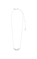 PILGRIM WRENLEY RECYCLED CABLE CHAIN CRYSTAL NECKLACE IN SILVER
