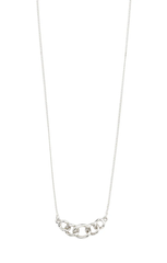 PILGRIM WRENLEY RECYCLED CABLE CHAIN CRYSTAL NECKLACE IN SILVER