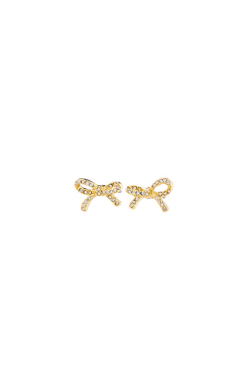 PILGRIM CATHARINA RECYCLED MICRO CRYSTAL BOW EARRINGS IN GOLD