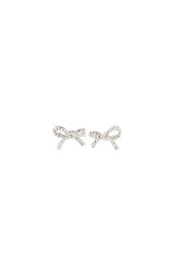 PILGRIM CATHARINA RECYCLED MICRO CRYSTAL BOW EARRINGS IN SILVER