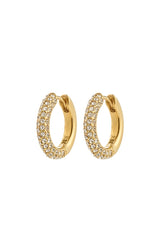 TATUM RECYCLED MEDIUM CRYSTAL HOOP EARRINGS IN GOLD