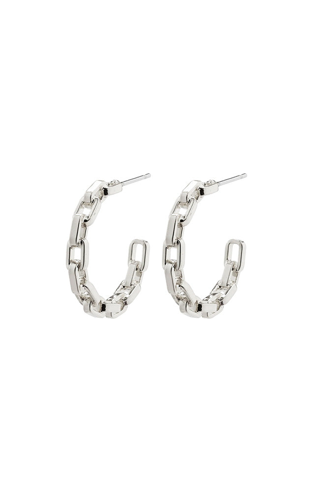 PILGRIM EIRA CHAIN HOOP IN SILVER