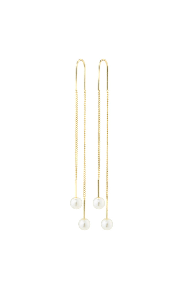 EUONIA PEARL CHAIN EARRINGS IN GOLD