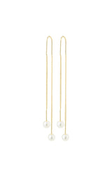 EUONIA PEARL CHAIN EARRINGS IN GOLD