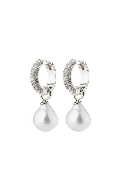 PILGRIM EDELE PEARL EARRINGS IN SILVER