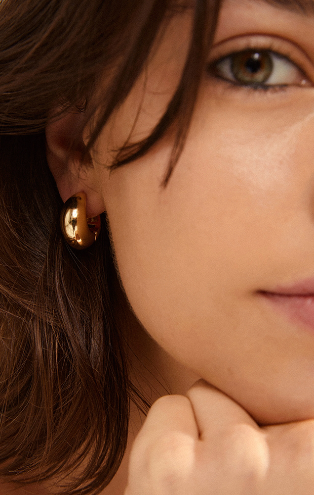 AMBER RECYCLED CHUNKY HOOPS IN GOLD