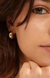 AMBER RECYCLED CHUNKY HOOPS IN GOLD