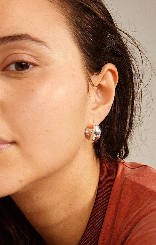 AMBER RECYCLED CHUNKY HOOPS IN SILVER