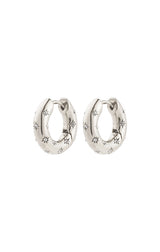 NEVEAH RECYCLED CHUNKY CRYSTAL HOOPS IN SILVER