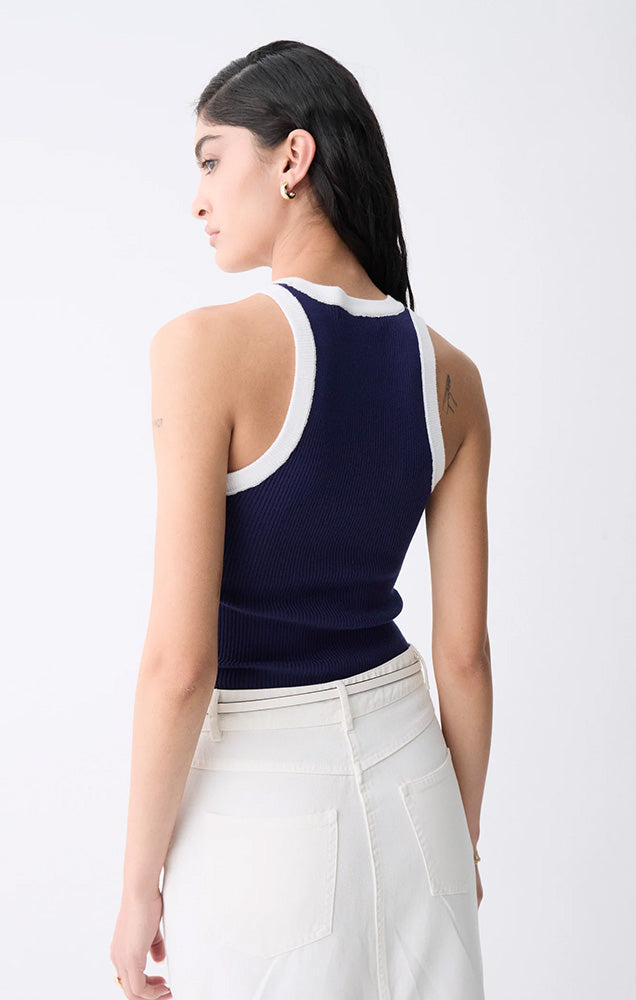LISBOA KNIT TOP IN NAVY/WHITE
