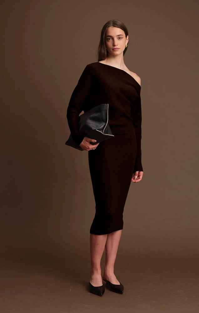 ELIJAH KNIT DRESS IN BLACK