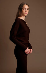 ELIJAH KNIT DRESS IN CACAO