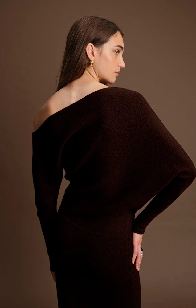 ELIJAH KNIT DRESS IN CACAO
