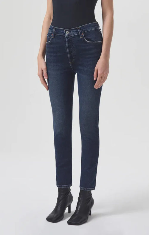 AGOLDE NICO HIGH RISE SLIM (STRETCH) DENIM IN OVATION