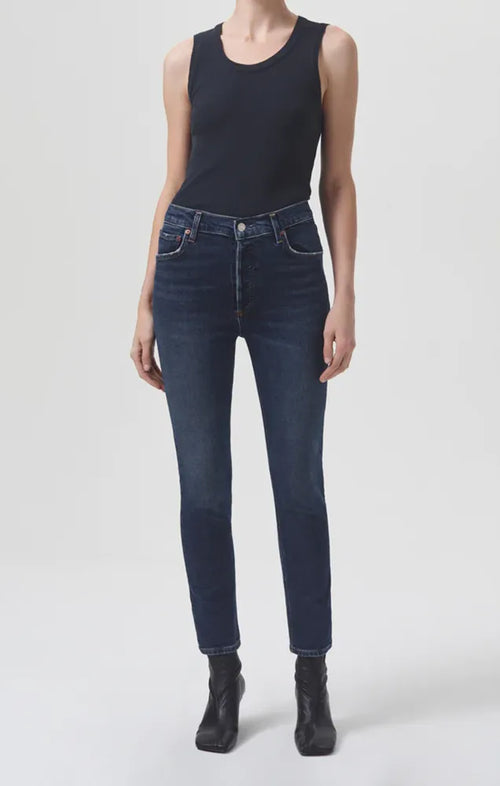 AGOLDE NICO HIGH RISE SLIM (STRETCH) DENIM IN OVATION