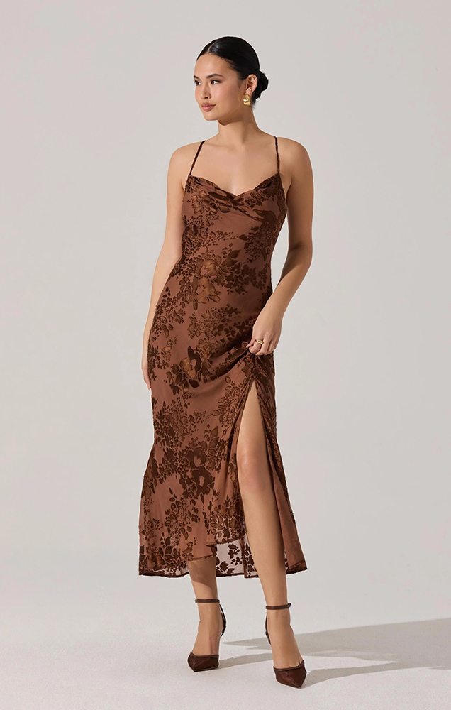 GAIA BURNOUT MIDI DRESS