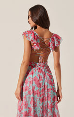 ASTR PRIMROSE FLORAL STRAPPY BACK MAXI DRESS