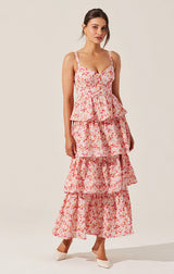 MIDSUMMER EYELET TIERED MAXI DRESS